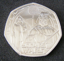 2023 Star Wars Darth Vader & Emperor Palpatine 50p Fifty Pence Coin BU