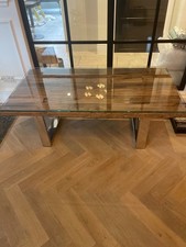 Wooden with glass top coffee