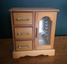Small Wooden Wardrobe Style Jewellery Box