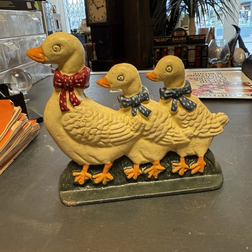 Cast iron duck door stop - iron,