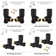 Black Radiator Valves 15mm and