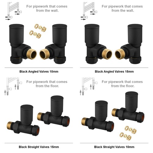 Black radiator valves 15mm and - radiator,