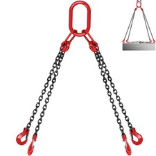 Uimoso 5/16" x 5' 4-Leg G80 Lifting Chain with Grab Hooks, 11000 lbs Capacity