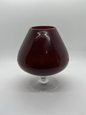 Vintage Dark Cherry Red Large Brandy Balloon Goblet/Glass 18 cm Tall
