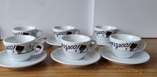 D'ancap & Churchill Porcelain  Set of 6 Espresso Cups & Saucers, Pizzaespressooo