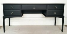 Stag Minstrel painted black mahogany dressing table, mid century desk, sideboard