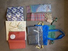 Assorted gift bags, various sizes, colours, materials - 10 pack