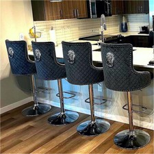 Luxury Velvet Bar Stool Swivel