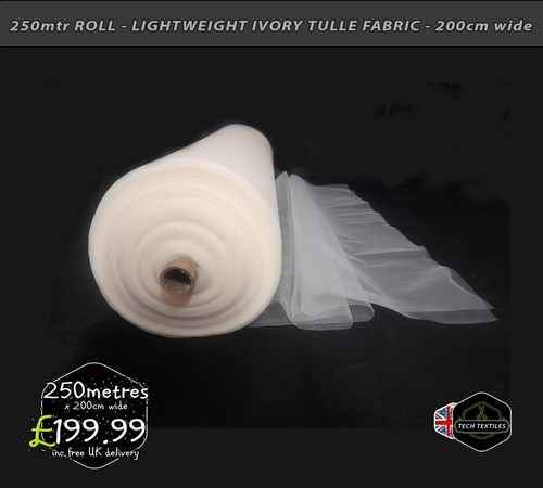 250 metre roll ivory - ivory, tulle