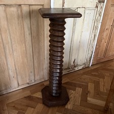 Antique French Wine Press Corkscrew Pedestal Stand Plant Stand Jardiniere