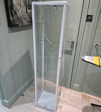 IKEA Large Glass Display Cabinet 4 Tier BLÅLIDEN Storage Free Standing White