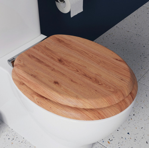 Croydex toilet seat solid oak - seat,