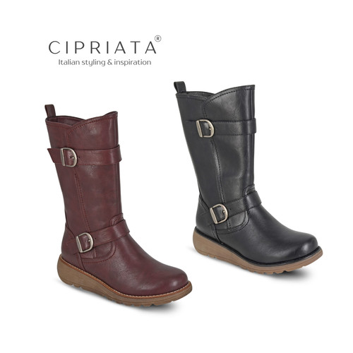 Womens mid calf biker boots - calf,