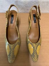 Marks & Spencer Women’s Mustard Snake Design Sling Back Shoes Size UK 5.5 (39)