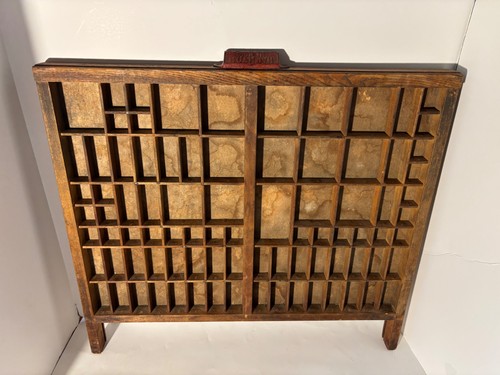 Vtg wooden printer type tray - wooden, printer's