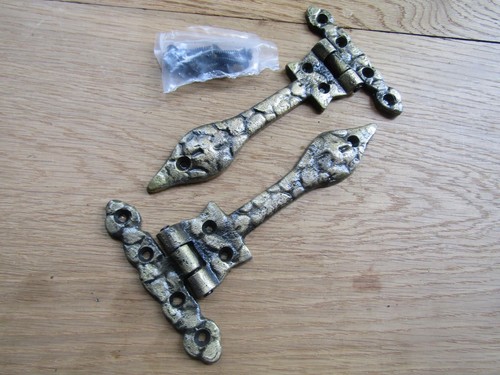 Rustic antique door hinges - door,
