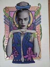 Inkie Original Signed Print Art "Cara Delevingne the Smallest Feline" 2013