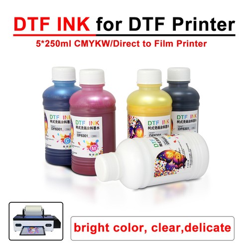 5x250ml cymkw dtf ink - 5x250ml,