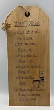 Novelty Toilet Rules Sign Humour Funny Joke Wooden Hanging Home Bathroom Plaque