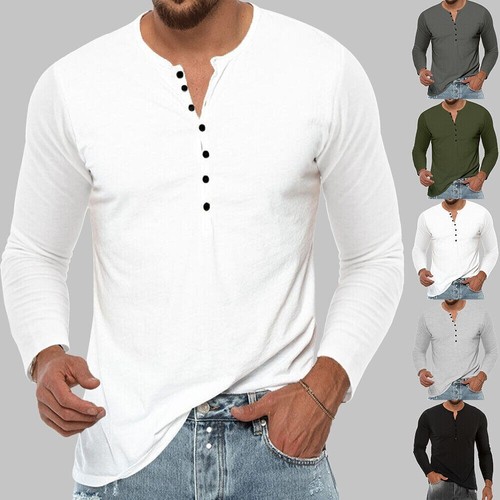 Mens grandad long sleeve - mens,