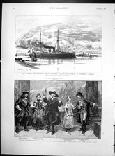Antique Old Print Gondoliers Savoy Theatre Hms Blake Protected Cruiser 1889