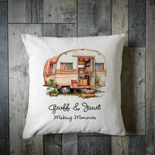 Personalised caravan cushion - caravan,