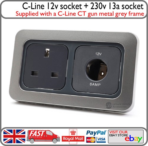 Line 240v 13a socket - c-line, 12v