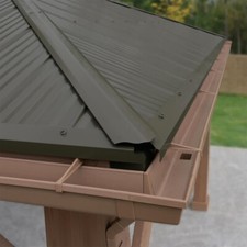 Costco 12ft x 12ft Mocha Brown, Aluminium Roof  Gazebo UPVC Guttering Yardistry