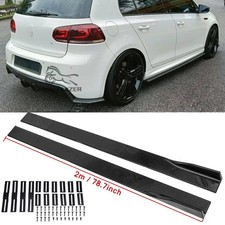 78.7" Side Skirt Splitter Spoiler Extension Rocker Lip For VW Golf MK5 MK6 MK7