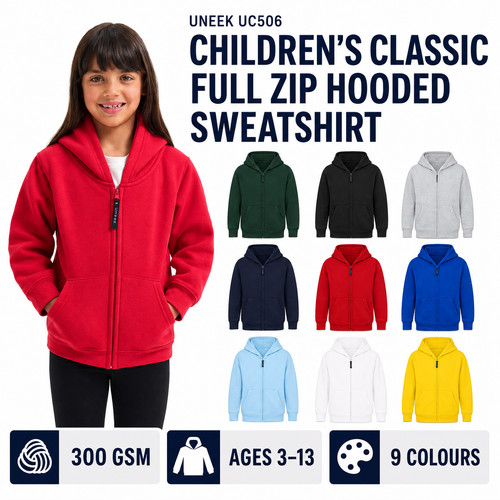 Uneek kids full zip - full,