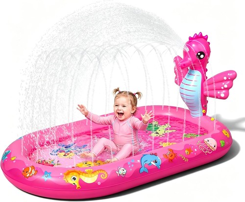 Inflatable kids seahorse pink - kids,