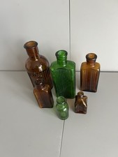 Vintage Antique Old Bottle Collection Of 5 including Poison
