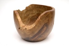 Rustic Turned Wooden Burr / Burl Wood Fruit Bowl, 9” Diameter 