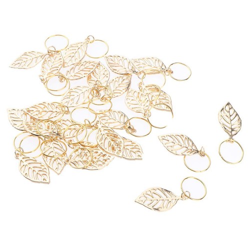 30pc golden leaves - golden, pendant