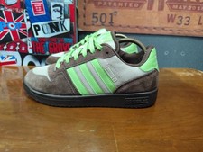 Adidas Comptown ST 2005 Brown/Neon Green Suede Vintage Skate Shoes Size UK 7 