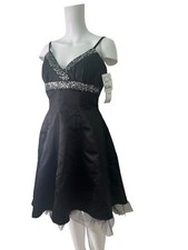 LA BELLE Dress Size Medium 12 Black Cocktail Netted Zip Womens NEW EU40 RRP £30
