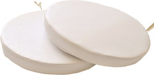 2 White Faux Leather Round