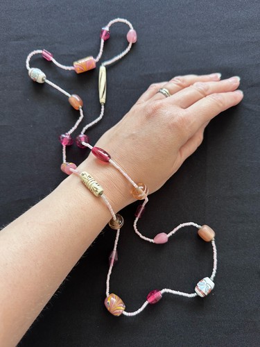 Long handmade painted pink - handmade,