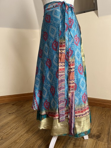 Blue silk wraparound - blue,