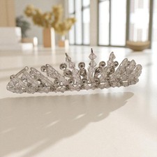 DIAMANTE WEDDING BRIDAL TIARA HEADBAND DAINTY DIAMOND HEADPIECE