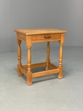 Vintage Oak Bedside Table With Drawer Traditional Carved Danish Made EB9365 MWOO