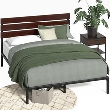 Double Bed Frame Wood & Metal