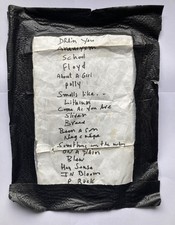 100% genuine hand written NIRVANA set list KURT COBAIN Italy 1991 rare blakovski