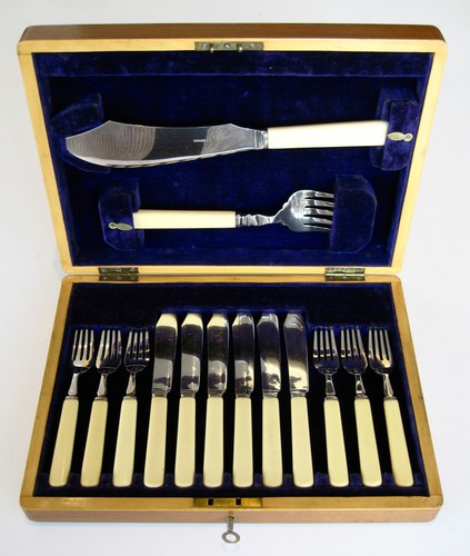 Antique hallmarked cutlery set - antique,