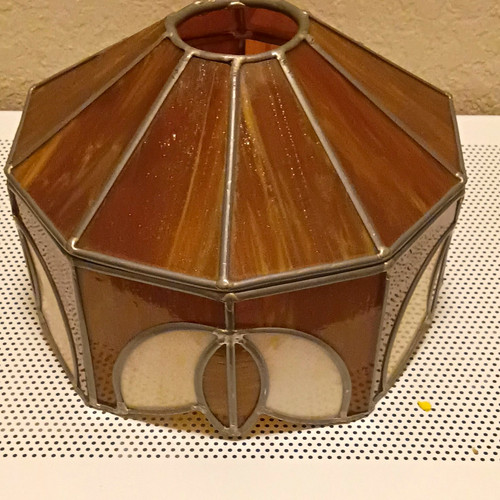 Vintage slag glass lamp shade - slag,