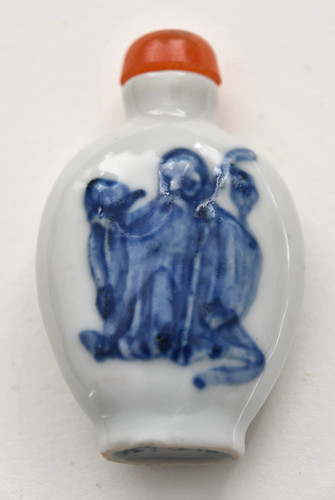 Vintage chinese ceramic blue - blue, &