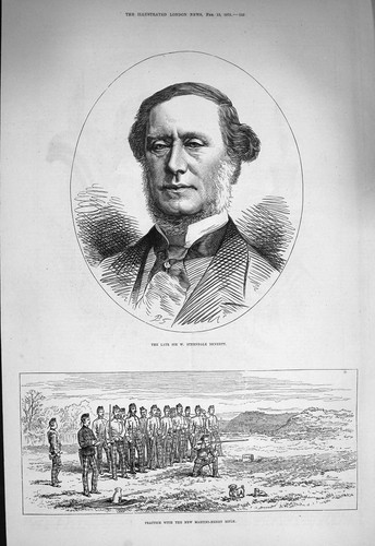 Original old antique print - old,