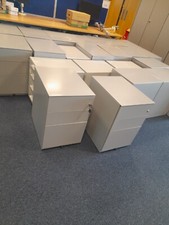 1 X Bisley Grey Lockable Steel 3 Drawer Metal Pedestal + Key