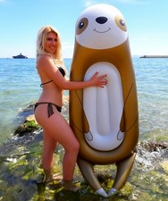 Inflatable sloth pool float