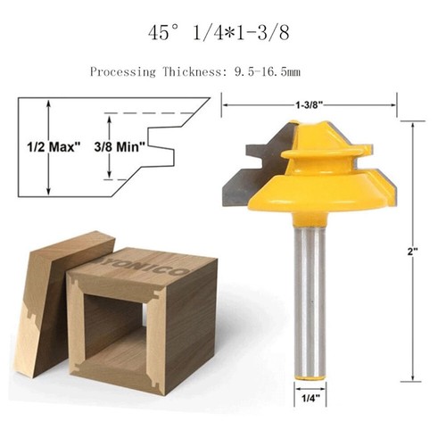 Lock miter degree joint - lock, 45